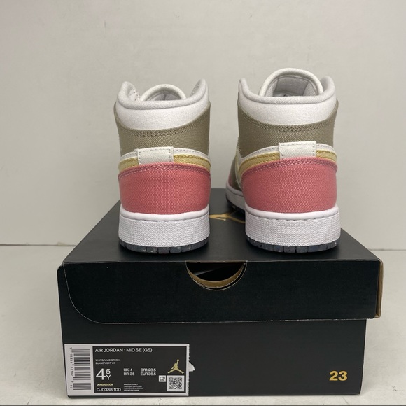 Nike Air Jordan 1 Retro Mid SE GS “Pastel/Grind” NEW 2022 - Picture 4 of 4